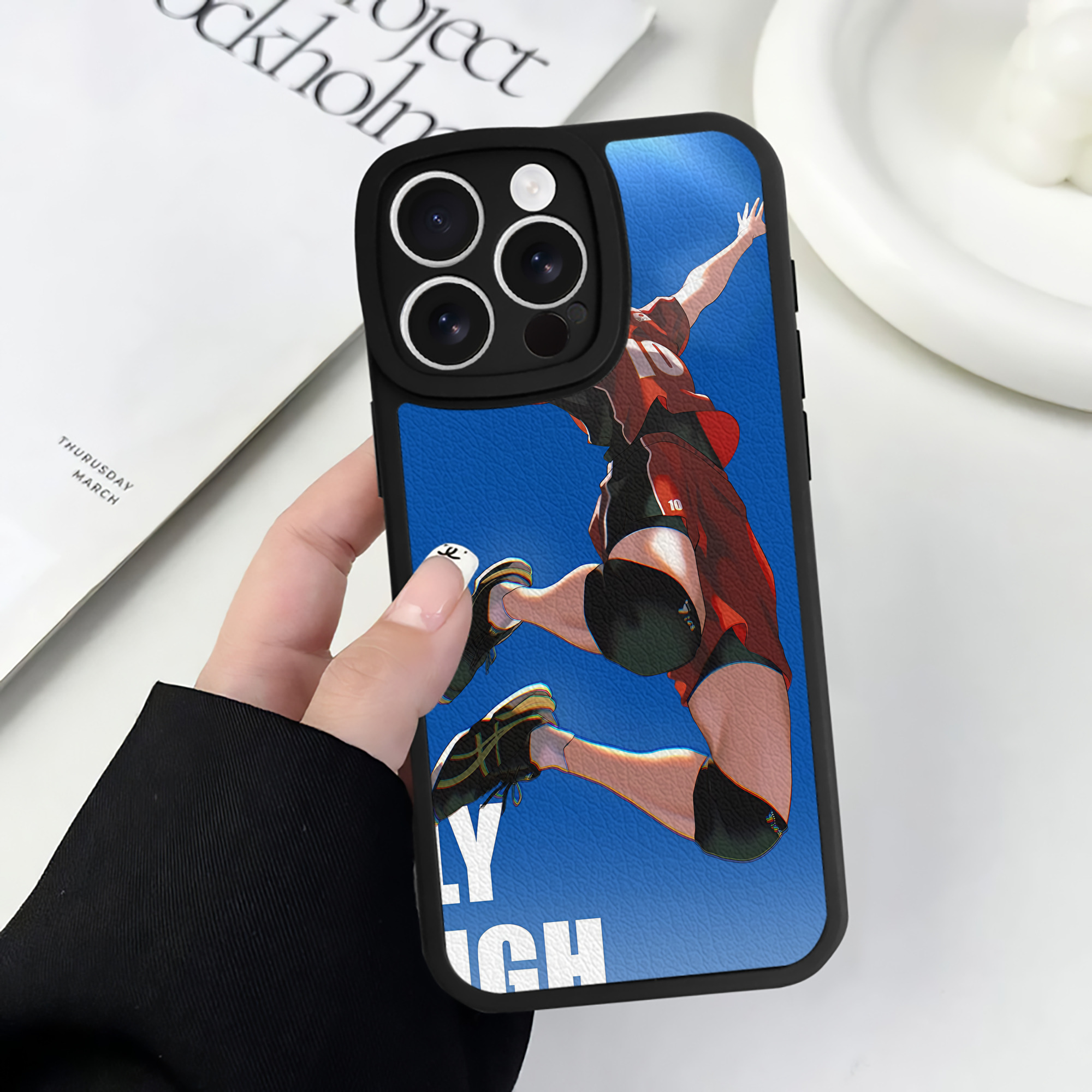 （画像用） ハイキュー!! Haikyu!! 【iPhone 16シリーズ対応】シリコンスマホケース（レザー調） 材質：シリコン